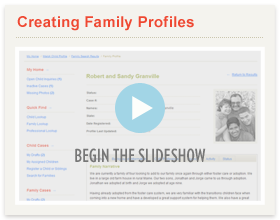 Creating Family Profiles Slideshow