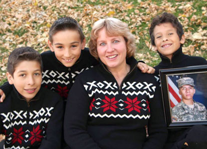 Janet Kerin and her three boys